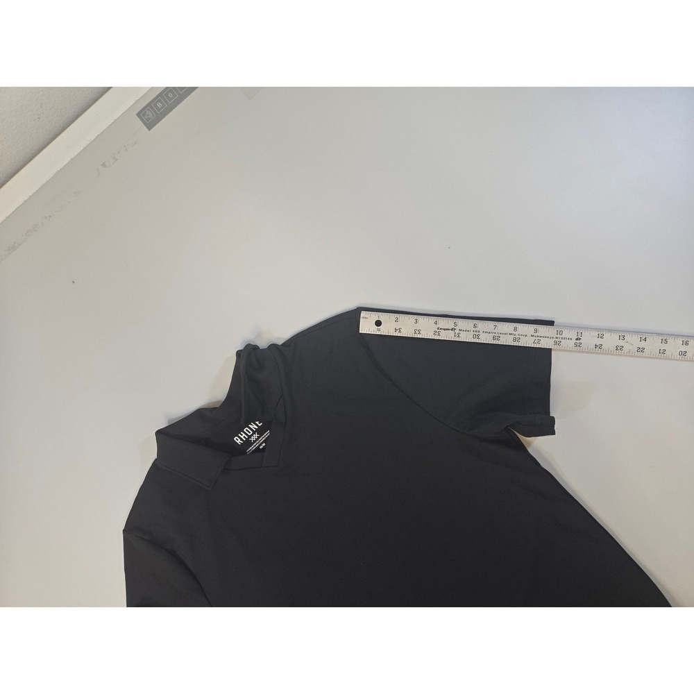 Rhone Mens Links Golf Black V-Neck S/S Polo Shirt Performance Stretch M - Picture 11 of 14